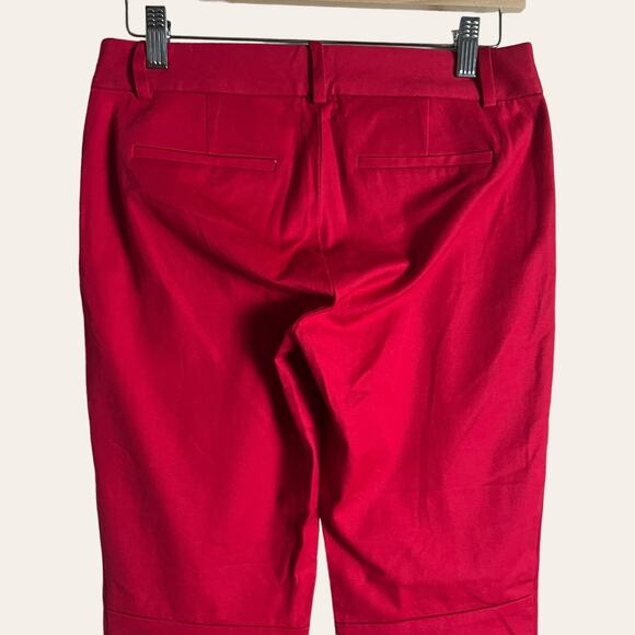 J.Crew Winnie Crimson Red Scalloped Hem Ankle Trouser Pants Size 2 - Picture 6 of 10